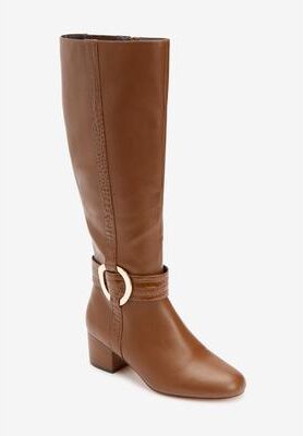 Women's The Vale Tall Wide Calf Boot By Comfortview by Comfortview in Mocha (Size 11 M)