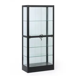 Glasvitrine, 1800 × 800 × 400 mm, schwarz