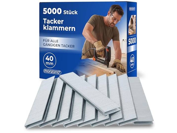 Deuba Perslucht Nietjes 5000 stuks 40mm Nieten Gegalvaniseerd 50x100 Nieten U-type Nietjesmachine Staal Binnen Buiten Klussen