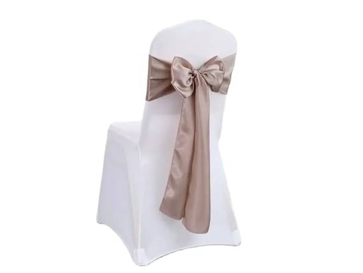 Stuhlschleifen für Hochzeiten 10/50 stücke Satin Stuhl Schärpen Bogen Hochzeit Knoten Band Krawatten for Party Event Hotel Bankett Liefert Hause Dekorationen(Brown,50pcs)