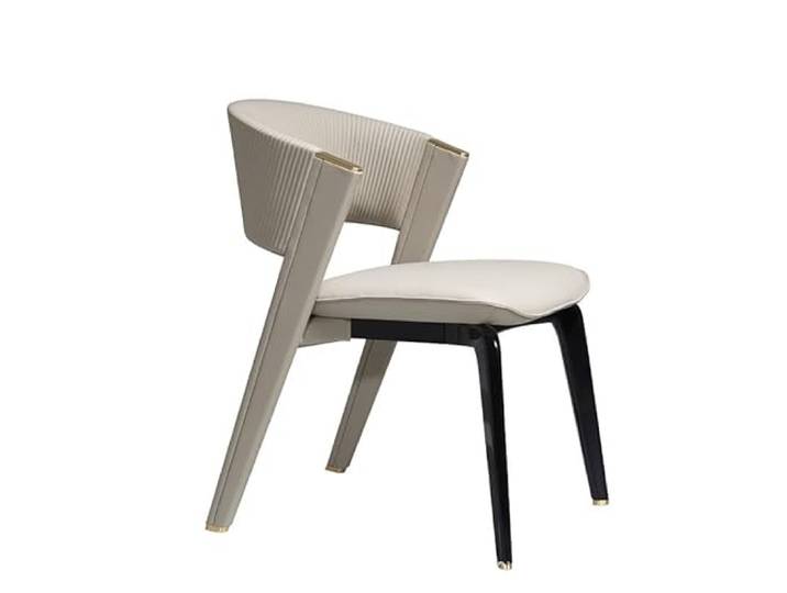 DIANXI Lounge-Sessel Italienischer Leichter Luxus-Esszimmerstuhl, moderner, einfacher Haushaltsstuhl mit Rückenlehne, Hotelcafé, Lederstuhl