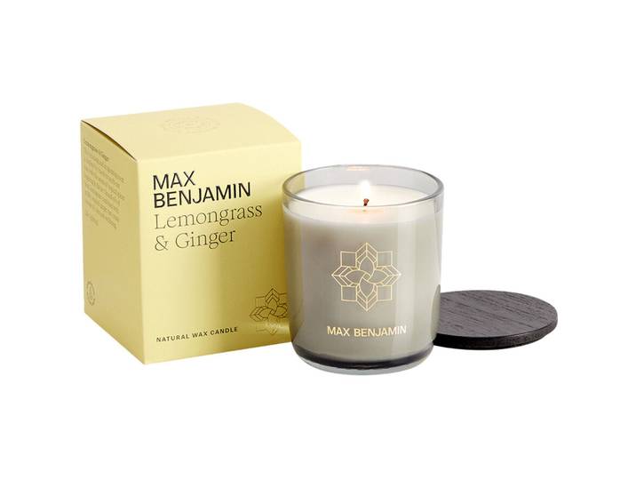 Raumduft Max Benjamin transparent - Material: Glas/Wachs/Holz - Raumduft