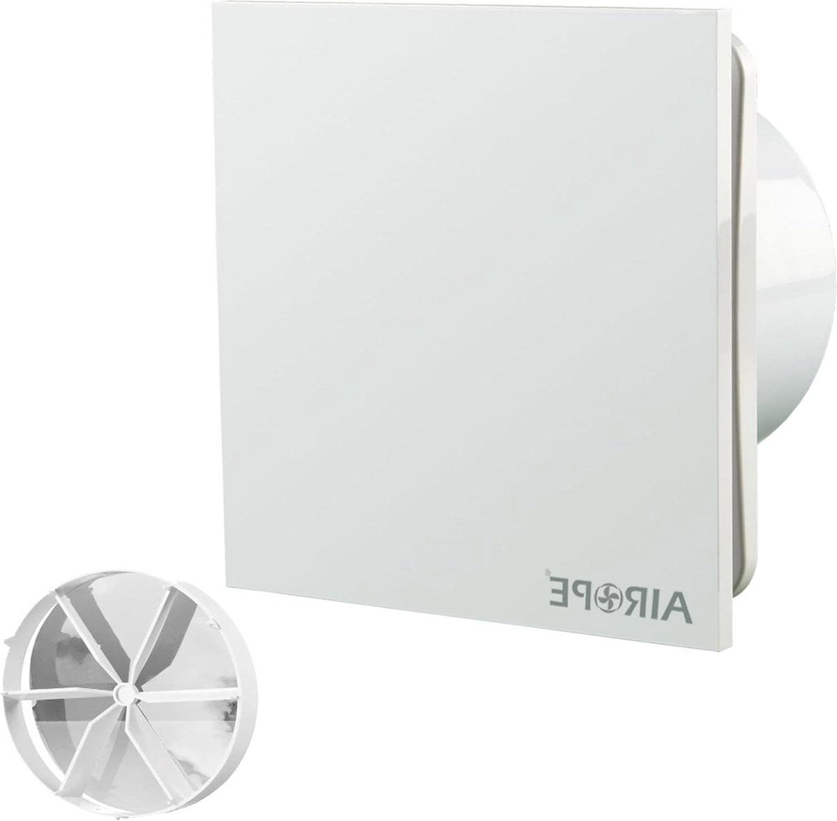 Witte Badkamer Ventilator 100mm met Terugslagklep van Plastic