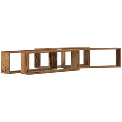 vidaXL Wandregal 4 pcs Altes Holz 80 x 15 x 26 cm Holzwerkstoff