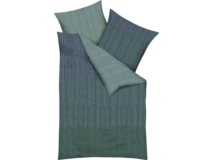 Wendebettwäsche KAEPPEL Vertigo , grün (smaragd), B/L: 155cm x 220cm, 1 Stk., 1 Stk., Mako-Satin, B/L: 80cm x 80cm, 2 Stk., Mako-Satin, Obermaterial: 100% Baumwolle, Bettwäsche, Wendebettwäsche