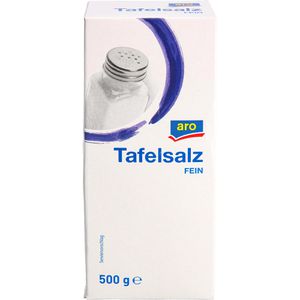 Aro Salz Tafelsalz, in der Schachtel, feines Siedesalz aus Deutschland, 500 g