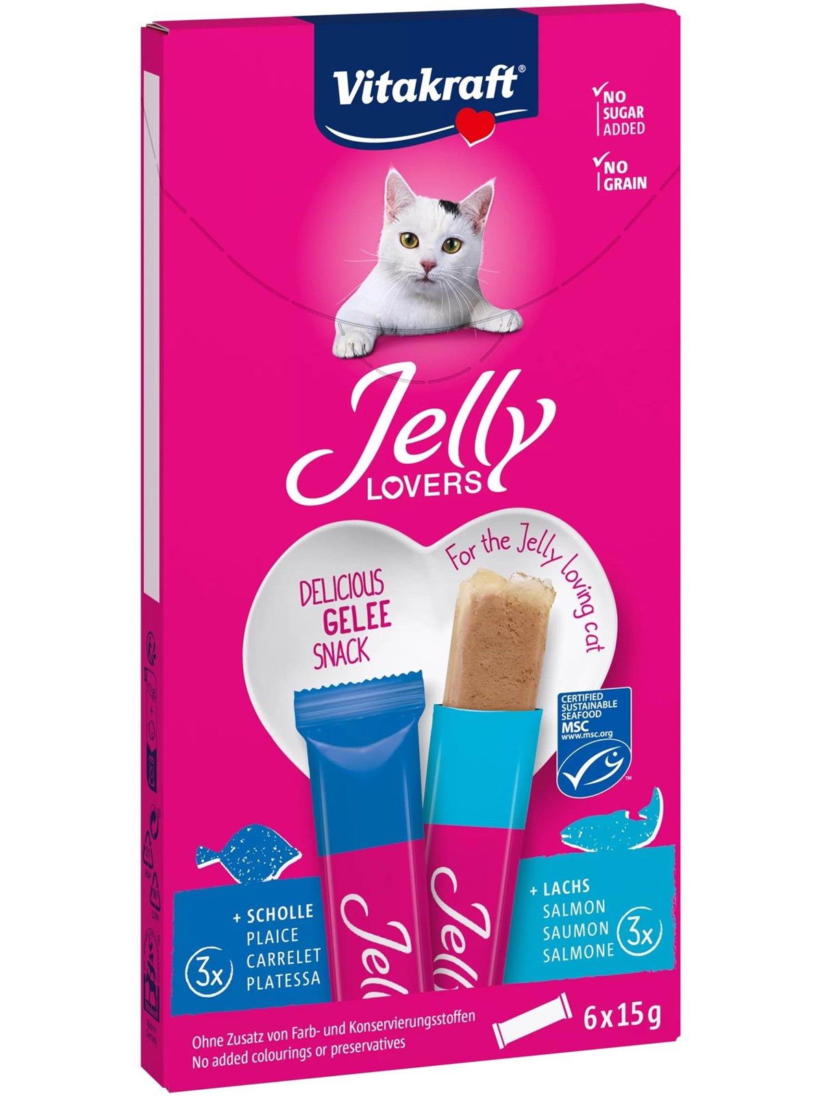 Vitakraft Jelly Lovers mit Scholle & Lachs (6-Pack x 15g)