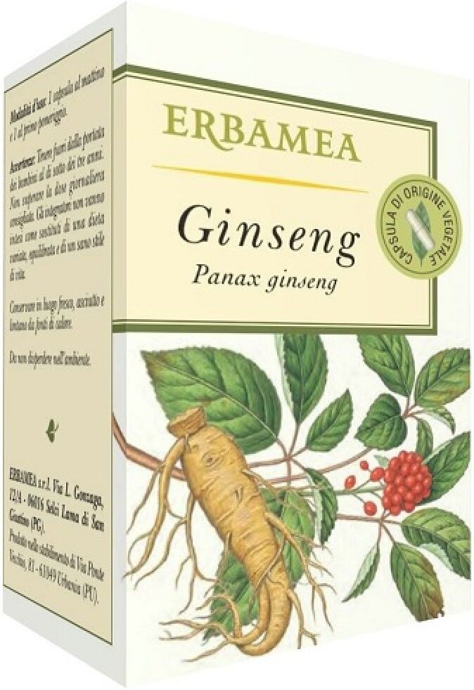 ERBAMEA Srl Erbamea - Ginseng 50 Capsule Vegetali per Energia Naturale