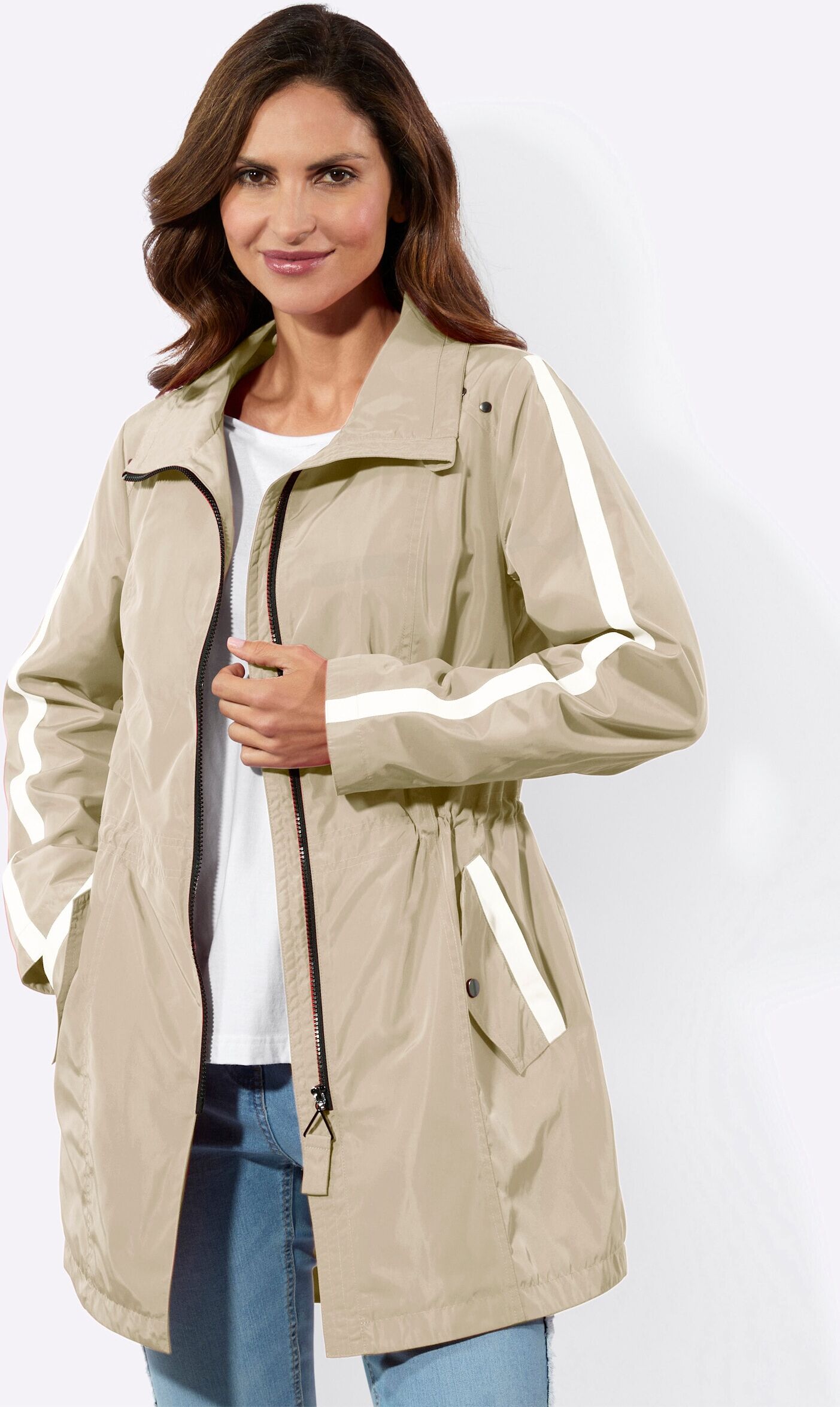 Parka WITT "Parka Parka in matt-schimmernder Qualität", Damen, Gr. 38, sand, Modisch, Jacken Parka