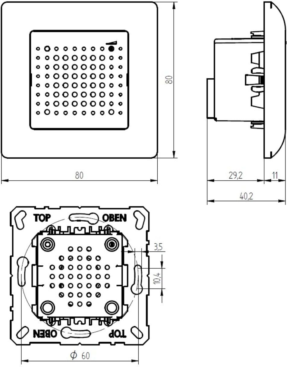 Grothe UP Elektronik-Gong 230V AC UP-Gong 230ws (43706)