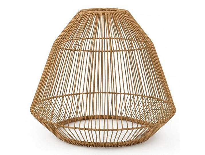 Abat jour seul style bohème naturel style vannerie tressée en poly rotin MAYA SHADE H39cm