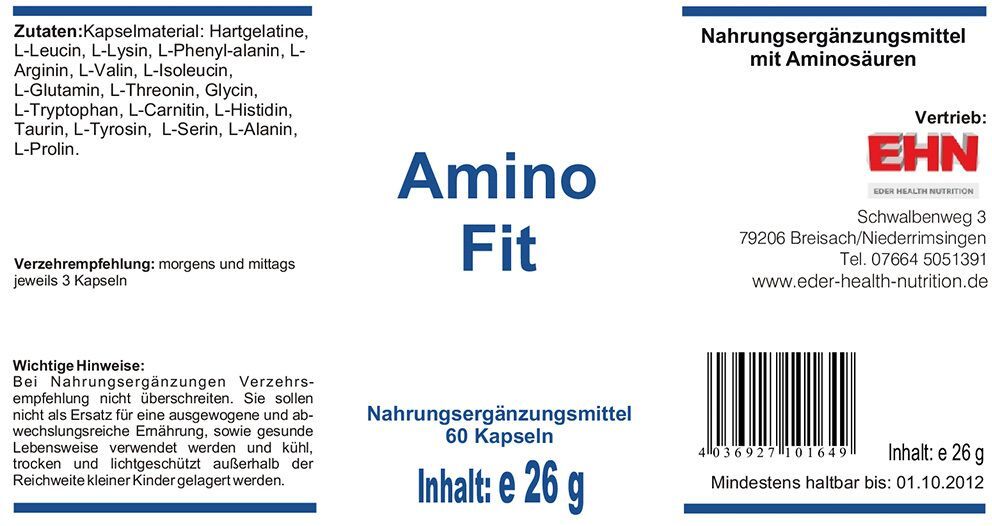 EDER Health Nutrition Amino FIT Kapseln 60 St