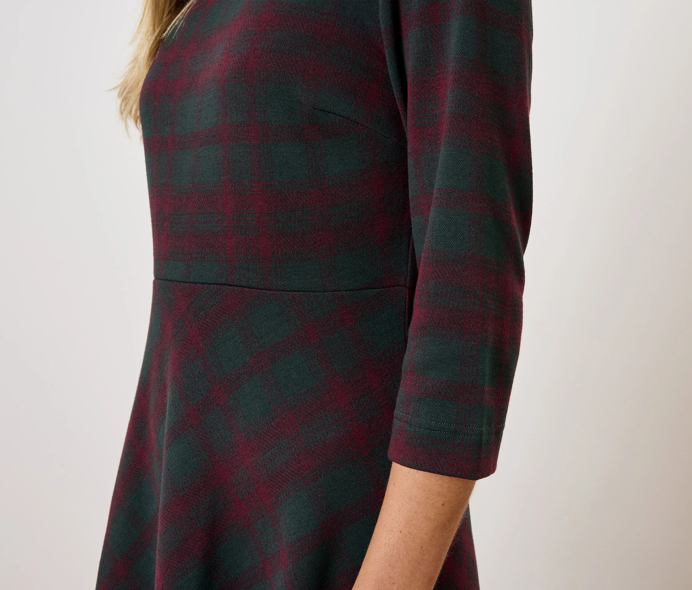 Tchibo - Kariertes Jacquard-Kleid - Damen - Gr. L - dunkelgrün/jacquard