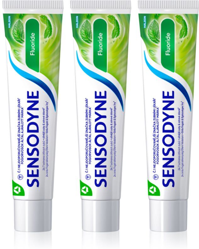 Sensodyne Fluoride dentifrice pour dents sensibles 3x75 ml