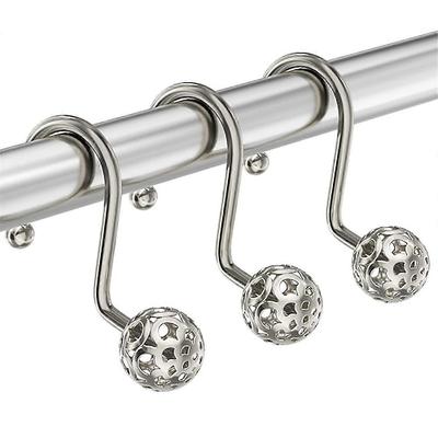 Duschvorhanghaken Ringe Set aus 12 S-förmigen dekorativen Duschvorhanghaken rostfreie Metall-Duschringe für das Badezimmer