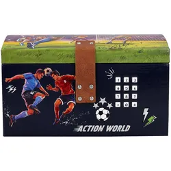 Depesche, Spielzeugaufbewahrung, DINO World Schatztruhe mit Code, Sound und Licht Fussball