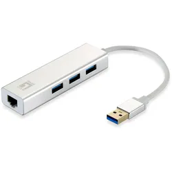 LevelOne USB-0503 Netzwerkadapter USB zu Gigabit Ethernet, 3x USB 3.0-HUB