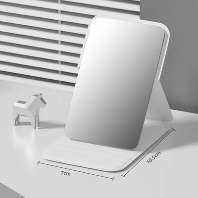 Smart Shopping Spot Portable Folding Mini Makeup Mirror Adjustable Handheld Mirror For Dorm & Office Use white