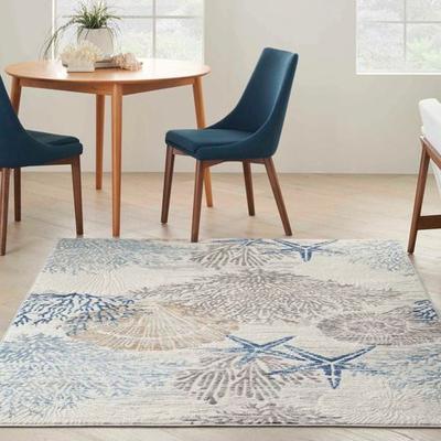 Nourison / Ds "Seaside Treasures Rectangle Rug Blue, 5'3"" x 7'3"", Blue"