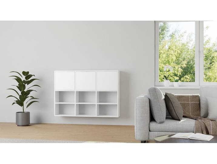 Weißes Hängeregal aus lackiertem MDF MDF Lackiert Signal­weiß RAL&nbsp;9003