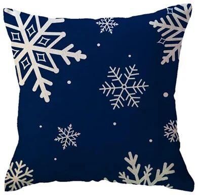 Uplift Treasures Blue Snowflake Christmas Pillow Cover style 2 13.8 13.8 In