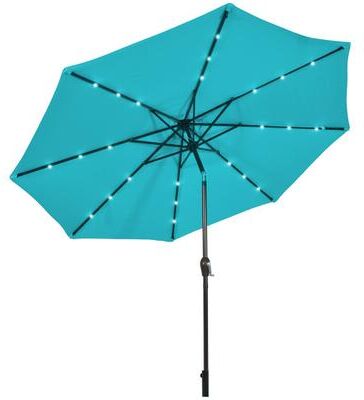 Costway 10 Feet Outdoor Patio Umbrella with Bright Solar LED Lights-Turquoise