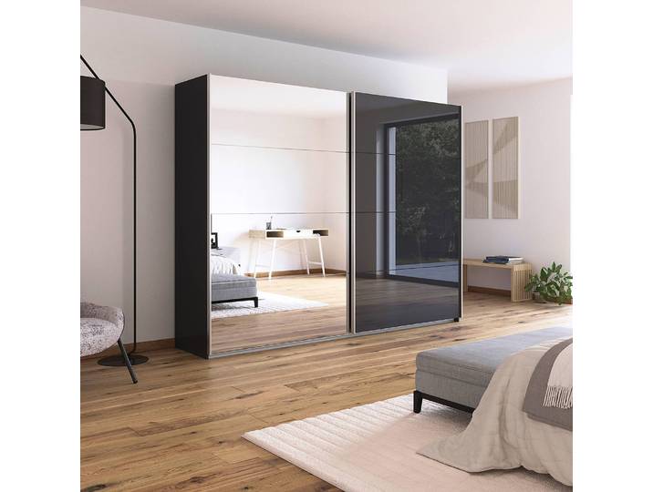 Armoire - Verre & Miroir 271cm Gris/Gris métallisé