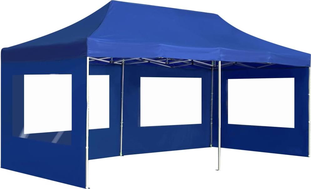 vidaXL Profi-Partyzelt Faltbar mit Wänden Aluminium 6×3m Blau