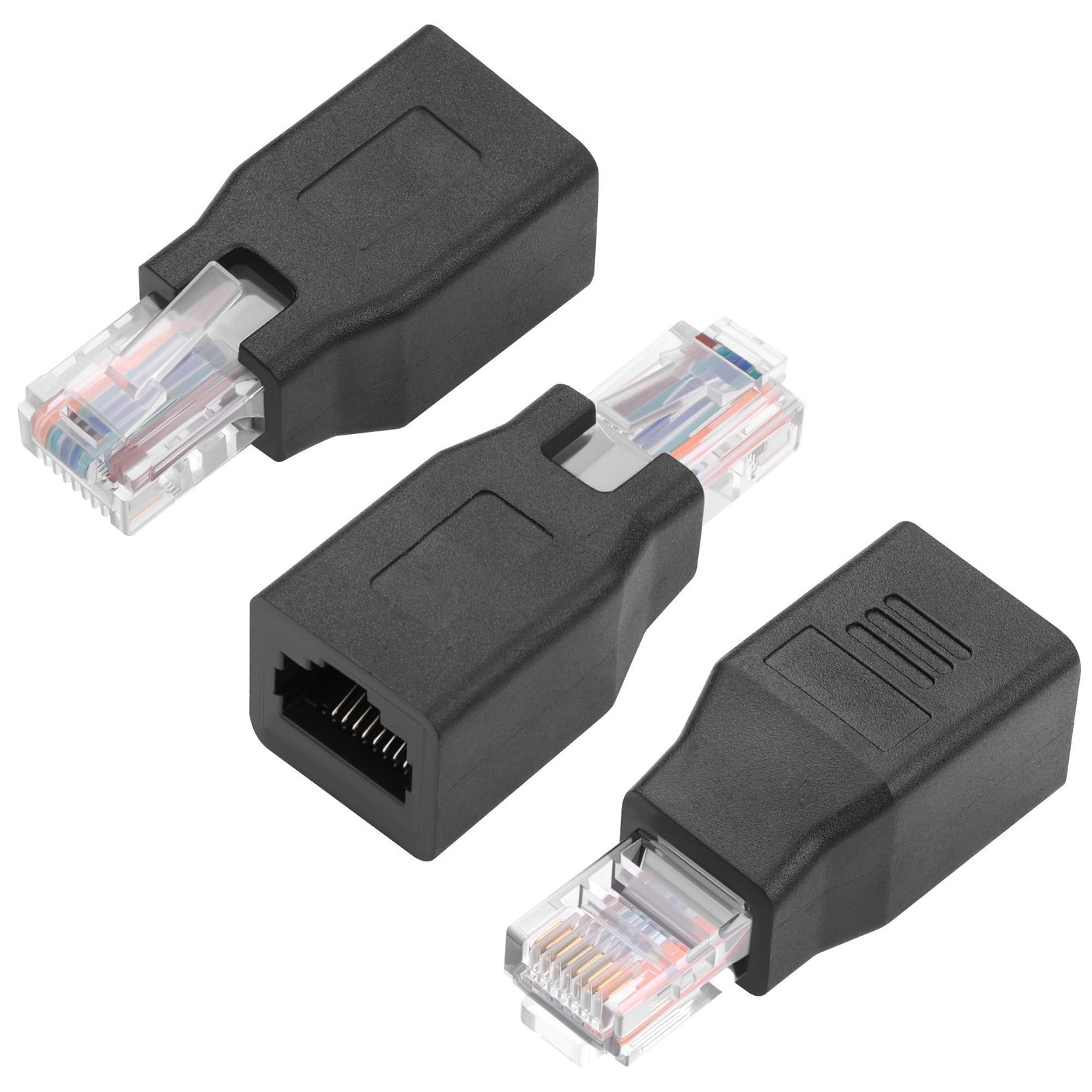 RJ45 Ethernet Adapter Cat6 Netwerk Connector, 3 stuks