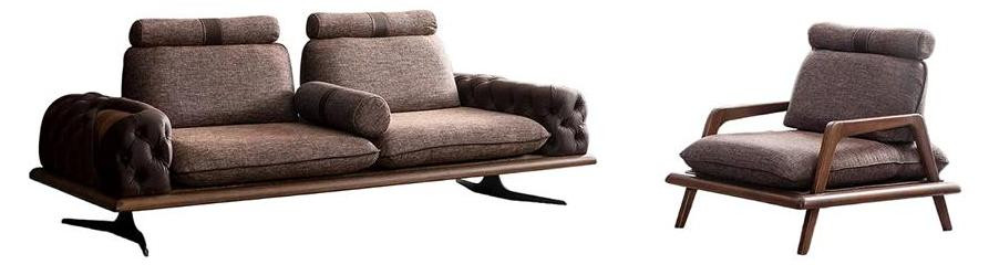 Luxus Chesterfield Loft Sofagarnituur 3+1 Zithoek met Gestoffeerde Meubels