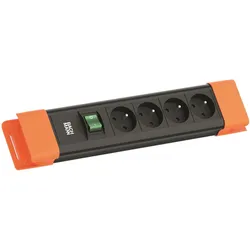 Bachmann BM005938 CONNECTUS 4xUTE 1xSchalter 2,0m CEE7/7 Schwarz/Orange