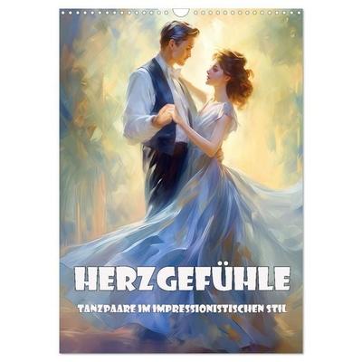 Herzgefühle – Tanzpaare im impressionistischen Stil (Wandkalender 2027 DIN A3 hoch), CALVENDO Monatskalender