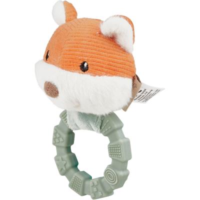 Greifling STERNTALER "Fuchs Filou mit Silikonring", braun (steingrün), Greifspielzeug, KinderB:7,5cm L:13cm, Baumwolle, Polyester, mit Rassel, B:7,5cm L:13cm