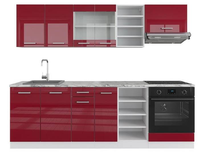 Cuisine Vicco R-Line rouge brillant/blanc 240cm sans PT\, Model 37675