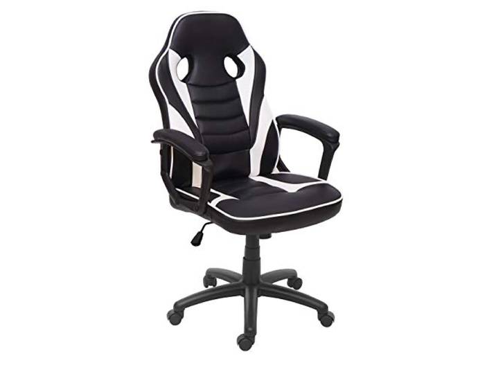 Mendler Bürostuhl HWC-F59 Kunstleder - schwarz/weiß Schreibtischstuhl, Drehstuhl, Racing-Chair, Gaming-Chair