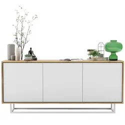 KOMMODE Apollo 3D Wotan Eiche / Weiß matt 168 cm mit Metallrahmen