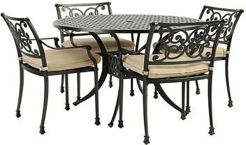 "Amalfi 5-Piece 48"" Round Dining Set with 4 Cushions - Ballard Designs"