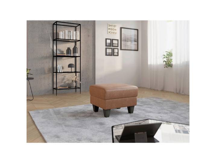 Hocker, Cognac, 58x58x48 cm, Textil, Quadratisch & Stauraum, Sit&More