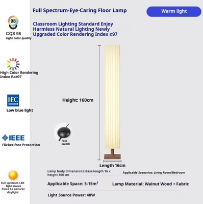 Inspire Picks Fabric LED Floor Lamp Decorative Wooden Standing Light For Living Room And Bedroom warm Color b