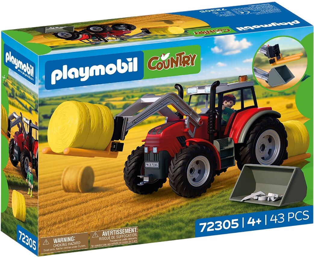 Playmobil Tractor grande con pacas de heno Country.