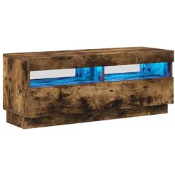 vidaXL TV-Schrank mit LED-Leuchten Räuchereiche 100x35x40 cm