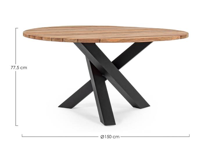 Bizzotto Brandon Tisch Teak/Aluminium Schwarz