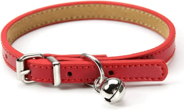 Inspire Picks Genuine Leather Cat Collar With Bell For Stylish Comfort & Everyday Safety red xsold