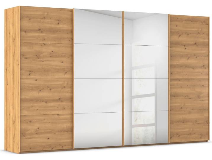 rauch Kleiderschrank Schrank Garderobe Schlafzimmerschrank SCALE-FYRA edle viergeteilte Türen mit Spiegel und vielen Farben MADE IN GERMANY