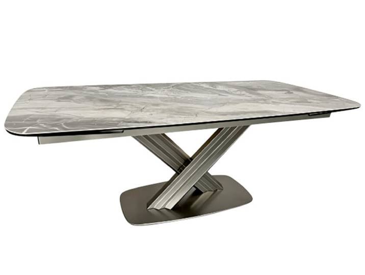 Ausziehbarer Esstisch GENF Keramik/Glas Metall 200 x 100 x 76...