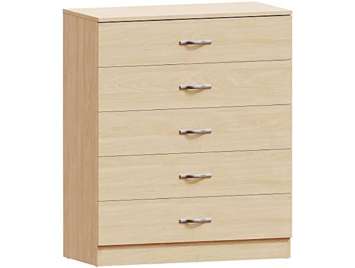 Vida Designs Riano Kommode mit 5 Schubladen Kiefer 90 H x 75 B x 36 T cm Platzsparend Schubladenstütze gegen Durchbiegen Metallgriffe Leichtgängige Schubladenführungen Schlafzimmermöbel