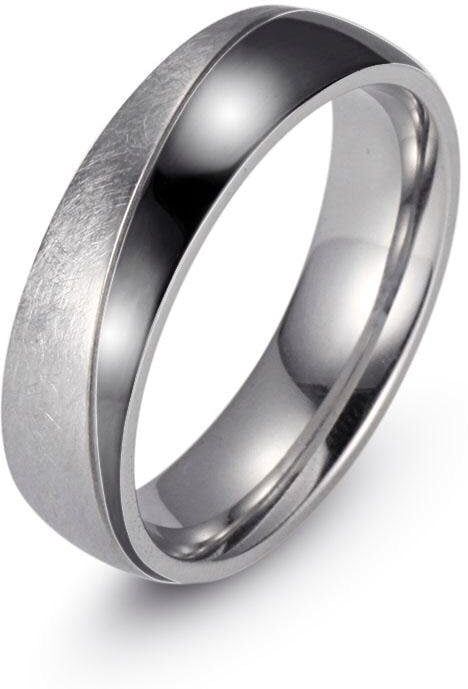 Trauring FIRETTI "Schmuck Geschenk "LIEBE" mit Vertiefung, ca. 7,0mm breit" Gr. 60, schwarz (edelstahlfarben, schwarz), Fingerringe, Damen, 60, Edelstahl, 7mm, Trauring
