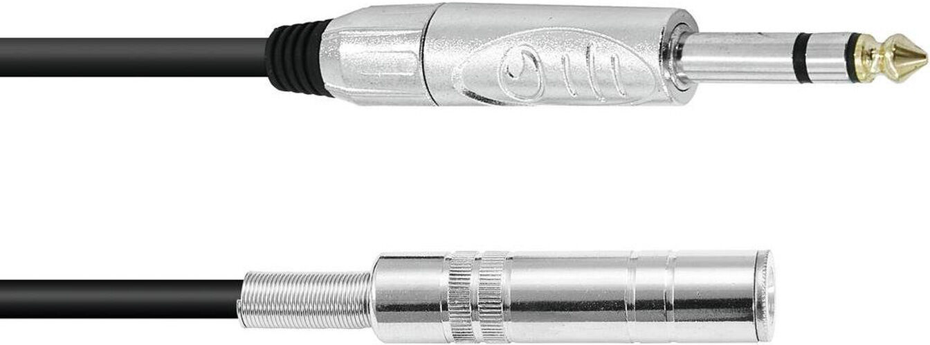Omnitronic Klinkenverlängerung 6,3 Stereo 3m Sw