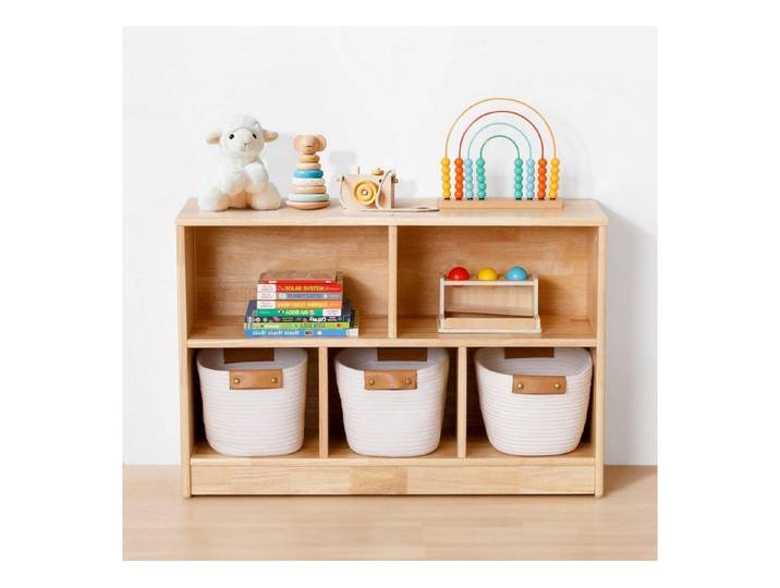 LuxusKollektion Kinderregal Kinderregal Gummiholz 90x60cm 5 Fächer, 1-tlg.