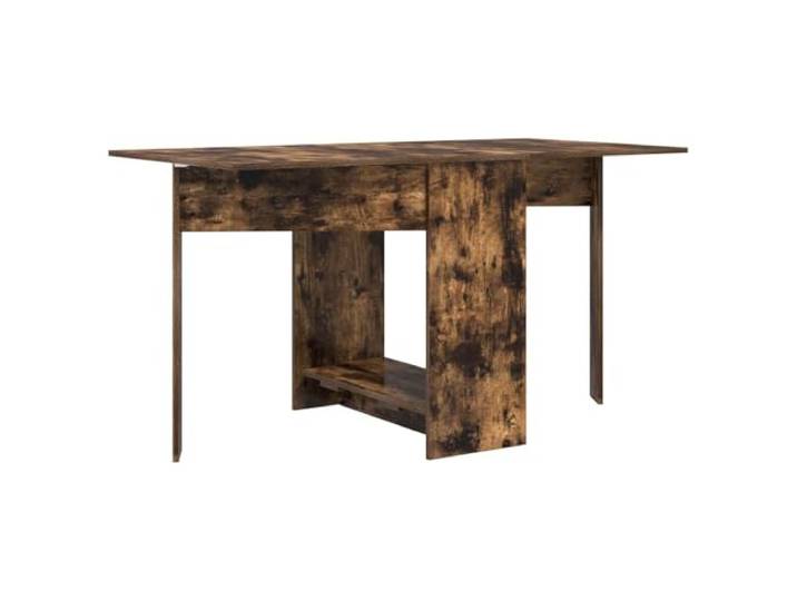 Keeushr Esstisch 138 x 70 x 73,5 cm Holzwerkstoff Geräucherte Eiche Ausziehbare Tischplatte, integrierte Regale, wasserfeste Oberfläche, für Wohnzimmer und Küche, Kipp-Sicherheitsdesign